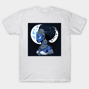 [AI Art] Lunar Lady, Line Art Style T-Shirt